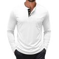 thumbnail image 3 of Urbanix Men's Henley Shirts Classic Long Sleeve Blouse Slim Fit Henley Neck Collared Golf Shirt Gym Running Clothes with One Pocket, 3 of 5