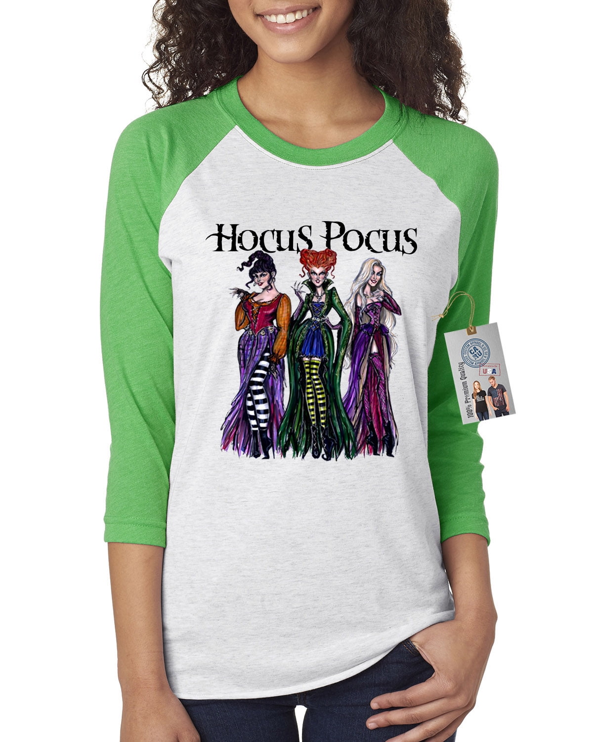 Womens Raglan Shirt Top Hocus Pocus 