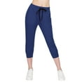 thumbnail image 2 of ALWAYS Women's Capri Jogger Lightweight Sweatpants with Pork Chop Pockets Navy S, 2 of 7