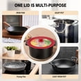 thumbnail image 6 of RYLZX Universal Lid for Pots, Pans and Skillets, Pot Lid With Heat Resistant Silicone Rim and Tempered Glass,Fits 10", 11", 12" Diameter Pots and Pans-Red, 6 of 7