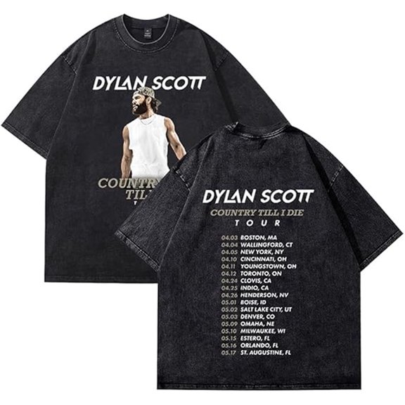 Dylan Scott Country Til I Die Tour Washed T-shirt cool round neck pure cotton short sleeved casual street wear for men and women