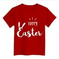 thumbnail image 4 of MIASHUI T-Shirt à Manches Courtes pour Filles Joyeuses Pâques T-Shirt Garçons Tee Confortable, Rouge, 3-4 Ans, 4 of 4