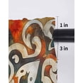 thumbnail image 6 of Burnt Orange Green Curtains 72 Inch Length, Sheer Curtains for Bedroom Living Room Window Vintage Abstract Flowers Rod Pocket Voile Drapes Kitchen Curtains Small Half Window 52"x72" 2 Panels, 6 of 6