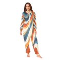 thumbnail image 2 of FORMRS Onesies Pajama for Adults Unisex Hoodie Winter Jumpsuit One Piece Sleepwear, Sizes S-2XL, Beige Abstract Wavy, 2 of 7