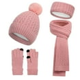 thumbnail image 2 of Women's Warm Fleece Winter - Women's Hat and Glove Set + Hats Gloves Scarves for Women European And Winter Knitted Warm Gloves Hats Scarves Three Piece Set With Thick Velvet And Hat Christmas Gift, 2 of 3