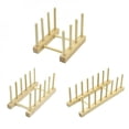 thumbnail image 2 of Wooden Dish Drain Rack Kitchen Pot Lid Holder Organizer Domestic Drying Shelf Cups Display Sink Drainer Shelf Book Stand, 2 of 6