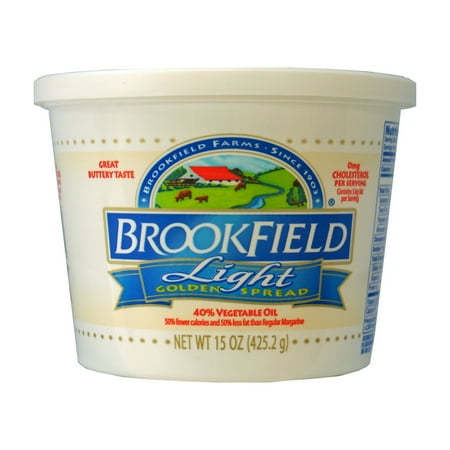 Brookfield Golden Spread Light, Great Buttery Taste, 40% Vegetable Oil, 15 oz Tub (Refrigerated)