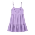 thumbnail image 5 of Josdec Women's U-Neck Spaghetti Strap Tiered Mini Dresses Loose Casual Sleeveless Backless Ruffle Hem for Summer Beach Vacation Wear S–XXL, 5 of 6