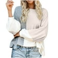 thumbnail image 1 of Pisexur Chandails pour Femmes, Chandails à Manches Longues Tendance, Col Rond, Patchwork Coloré, Automne, Blouse Ample, Chandail-Over Surdimensionné pour Femmes, 1 of 3