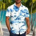 thumbnail image 2 of Ecqkame Hawaiian Shirts for Men Casual Short Sleeve Button Down Tops Summer Beach Holiday Party Tropical Print Shirt Blue-D XL, 2 of 6