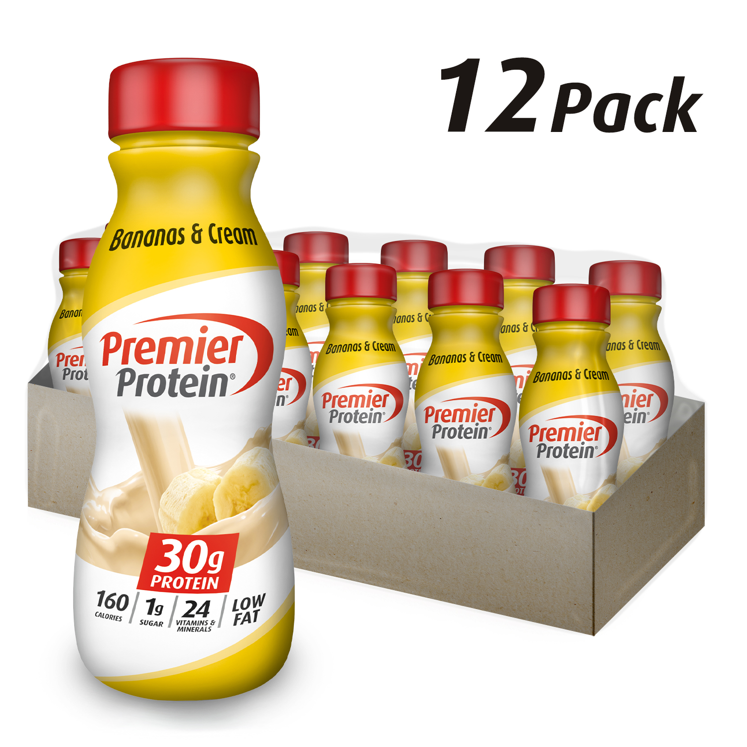 Premier Protein Shake Bananas Cream 30g Protein 11 5 Fl Oz 12 Ct 