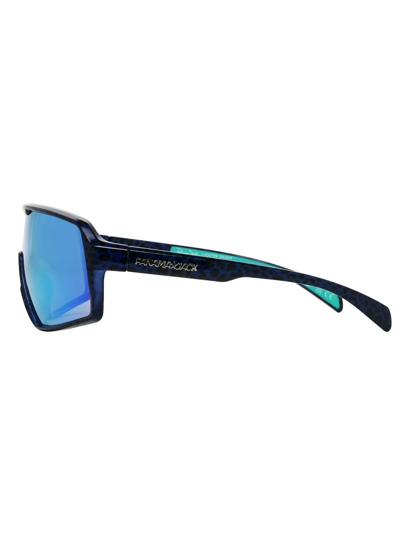 Panama Jack x Foster Grant Blue Wrap-Around Unisex Sunglasses