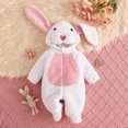 thumbnail image 2 of Baby Animal Halloween Costumes Soft Warm Bunny Halloween Hooded Jumpsuit Infant Halloween Dress Up, 2 of 9