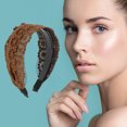 thumbnail image 2 of Unique Bargains 1 Pc Dot Pattern Headband 5.91"x4.33" Brown, 2 of 6