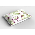 thumbnail image 2 of Ambesonne Wine Pillow Sham 2 Pack, Bottle Glass Grapevines, 36"x20", Purple Lime Green White, 2 of 3