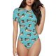 thumbnail image 1 of Balery Mallard Ducks Swimming In The Lake Body de cuello redondo de manga corta para mujer Tops de manga corta Tops básicos-Small, 1 of 7