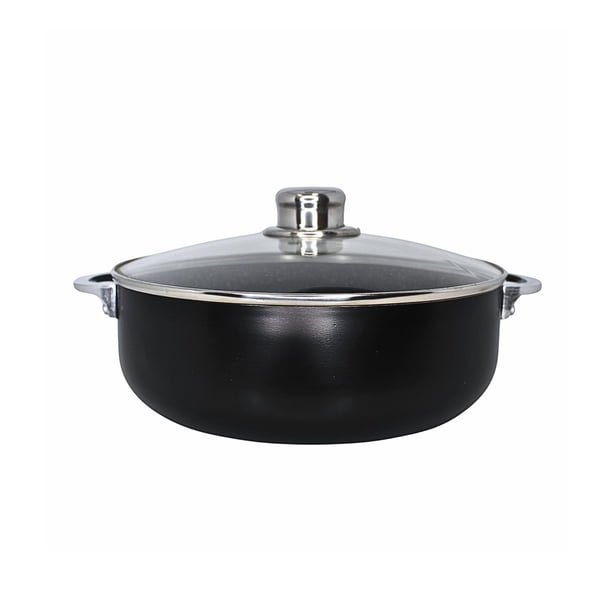 Horno Caldero/Dutch Oven IMUSA Bistro de cerámica antiadherente de 4,4 cuartos de galón, negro