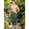thumbnail image 4 of LA LEELA Men's Swimwear Beach Summer Pareo Long Sarong Wrap One Size Rainbow, Floral Vacation Holiday Party, 4 of 5