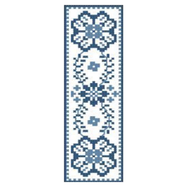 (5) Hilo Algodón Ecológico 11CT 3 Hebras Tamaño Corazón 18*6cm Patrón Tradicional Kit Serie Marcapáginas Punto Cruz Doble Cara