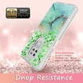 thumbnail image 6 of Moto G Play 2021 Phone Case, Rosebono Hybrid Bling Glitter Sparkle Epoxy Graphic Marble Colorful Silicone Skin Cover Armor Case for Moto G Play 2021 (Green Barble), 6 of 6