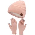 thumbnail image 1 of FZ FANTASTIC ZONE Winter Warm Beanie Hat Touchscreen Gloves Set, Soft Skull Cap Gloves Set for Men Women with Warm Knit Fleece Lined,Grey, 1 of 5