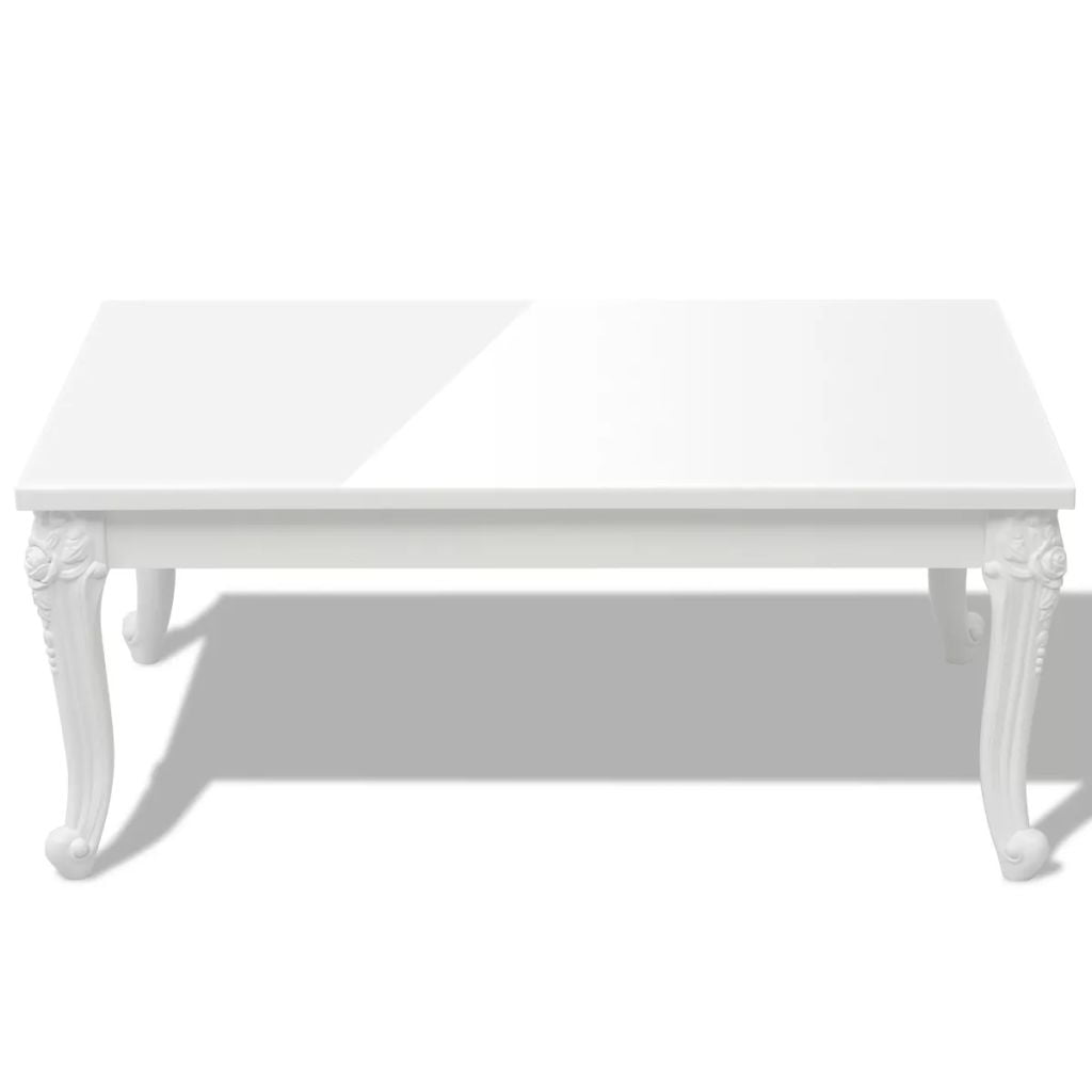Kepooman Modern High Gloss Leisure Rectangle Dining Table for Kitchen Living Room, 39.4" x 23.6" x 16.5", White Kepooman Modern High Gloss Leisure Rectangle Dining Table for Kitchen Living Room, 39.4" x 23.6" x 16.5", White