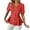Orange, variant on Ashirexll Tops for Women Trendy Fashion Casual Solid Color V-Neck Buttoned Short Sleeve Top for Spring