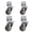 4Pcs no brake, variant on 4pcs L-shaped Furniture Casters Wheels Soft Rubber Swivel Caster Quite Roller Wheels for Trolley Baby Crib Bed Wheels Accessory