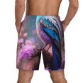 thumbnail image 2 of Lsque Mens Swim Trunks Beautiful Flower Blue Bird Pattern - Bathing Suit Compression Liner - Beach Swim Shorts Swimwear - (S-3XL) - Stretch Quick Dry -Small, 2 of 9