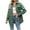 Light Green, variant on WEAIXIMIUNG V Neck T Shirts for Women Plus Size Sexy Women's Lightweight Flannel Plaid Button Down Shirts Oversized Long Sleeve Shacket Jacket Tops