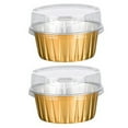 thumbnail image 2 of Tazas de Postre Con Tapas, Paquete de 75 Soportes para Tazas para Hornear de Papel de Aluminio Dorado, 2 of 5