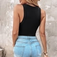 thumbnail image 4 of CHICME Womens Built in Bras Tank Tops Sleeveless Casual Shirts Racerback Ribbed Tank Top Black-M, 4 of 8