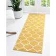 thumbnail image 1 of Unique Loom 3151684 2 x 10 ft. Rounded Trellis Frieze Runner Rug, Yellow, 1 of 5