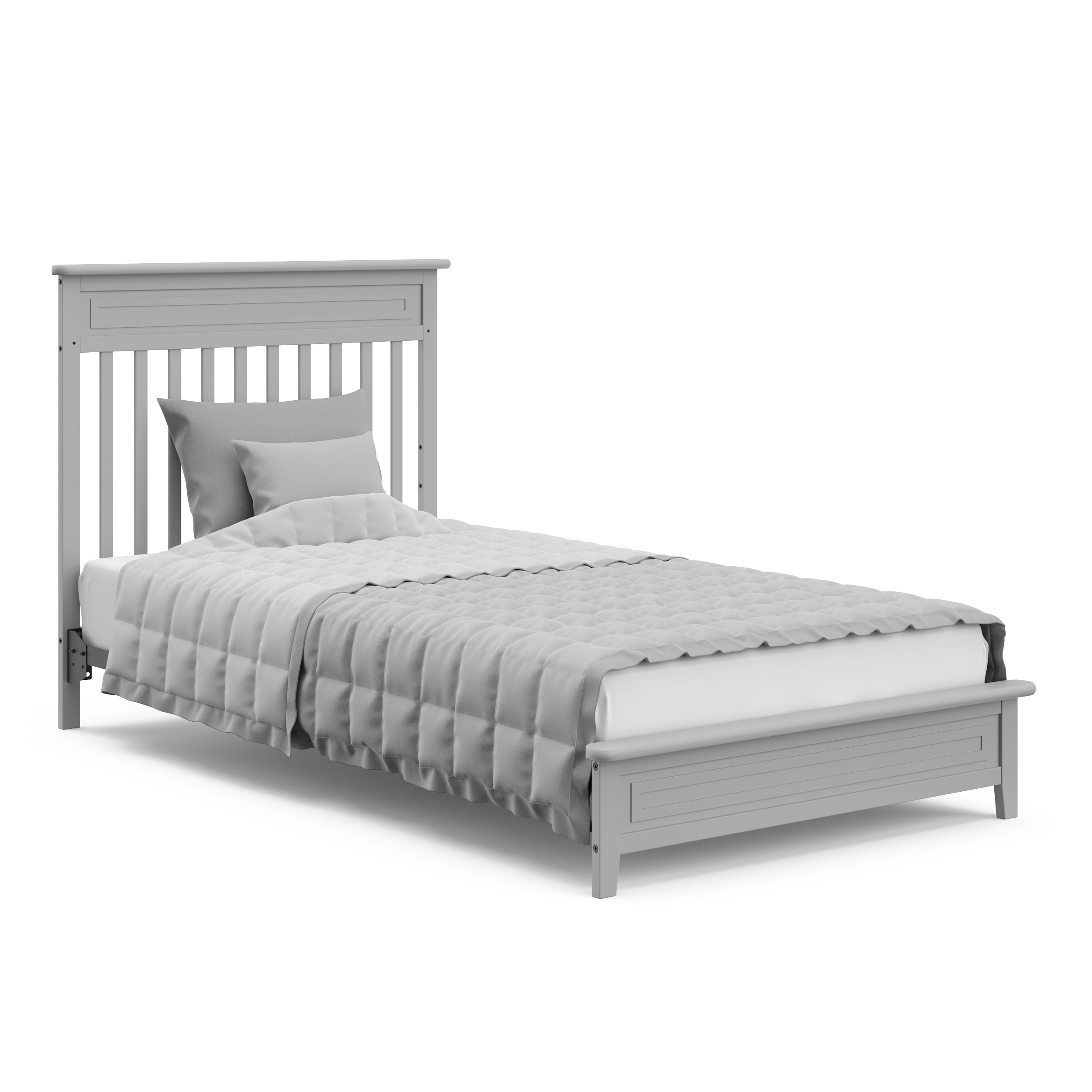 Storkcraft Petal Mini 4-in-1 Convertible Baby Crib with Mattress, Pebble Gray