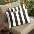 thumbnail image 2 of Set of 2 Black, Red, and White Cabana Classic Canvas Jockey Sunbrella Outdoor Lumbar Pillows 13" x 20", 2 of 2