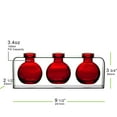 thumbnail image 3 of Couronne Co. Trivo Three Recycled Glass Vases with Metal Stand, Table Top Flower Vase Décor - Red, 3 of 5