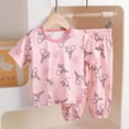 thumbnail image 2 of larppty Children Girl Pajamas Set Soft Comfy Sleepwear Pajamas(3-4 Years,Pink), 2 of 3