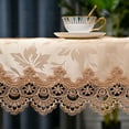 thumbnail image 2 of European Lace Round Tablecloth Elegant Minimalist Design for Dining Room Living Room Hotel Use Luxurious oval shape Table Cover, 2 of 6