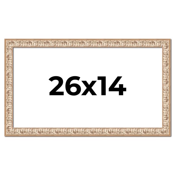 26x14 Frame White Real Wood Picture Frame Width 1.5 inches | Interior Frame Depth 0.5 inches |