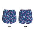 thumbnail image 5 of Xecao's Plants And Flamingos for a double-layer running short for women, perfect for gym, tennis, and more, featuring a convenient pocket., 5 of 9