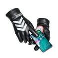 thumbnail image 3 of Winter PU Leather Motorcycle Gloves Waterproof Windproof Riding Gloves Reflective Strip Warm Motocross Work Gloves Black White ,Durability and Dexterity, 3 of 9