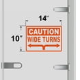 thumbnail image 3 of Caution Wide Turns Vinyl Decal Sticker - Many Colors & Sizes - Wide Turn Sign Truck Safety Markings for Dry Van and Reefer Trailers Truck Decals & Markings (14" x 10", Orange), 3 of 8