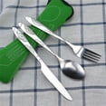 thumbnail image 2 of Stainless steel western steak knife, fork and spoon creative cloth bag portable western tableware set three-piece set, 2 of 2