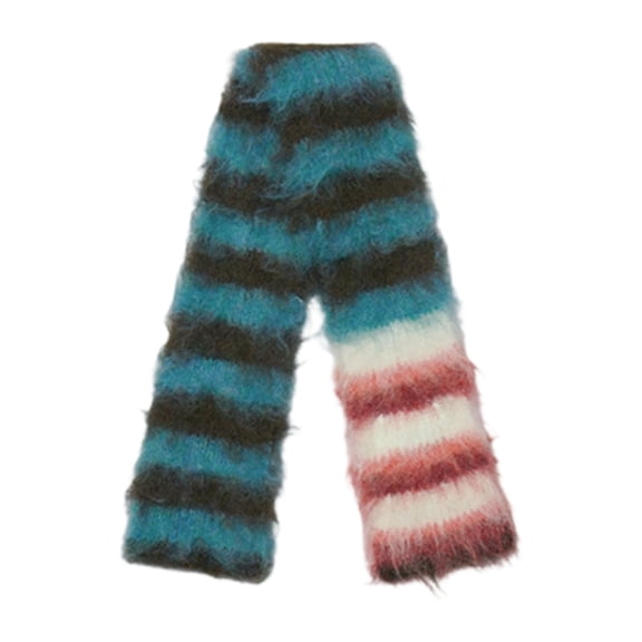 Soft Stripe Knit Scarf Warm Knitted Neck Scarf Multiple Sizes For Daily Use Travel Friendly Unisex Design