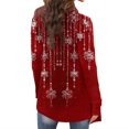 thumbnail image 3 of Women's Fashion Christmas Print Jacket, Long Sleeve Casual Cardigan Coat for Everyday Wear and Comfortable Outfits,Wine,XL, 3 of 6