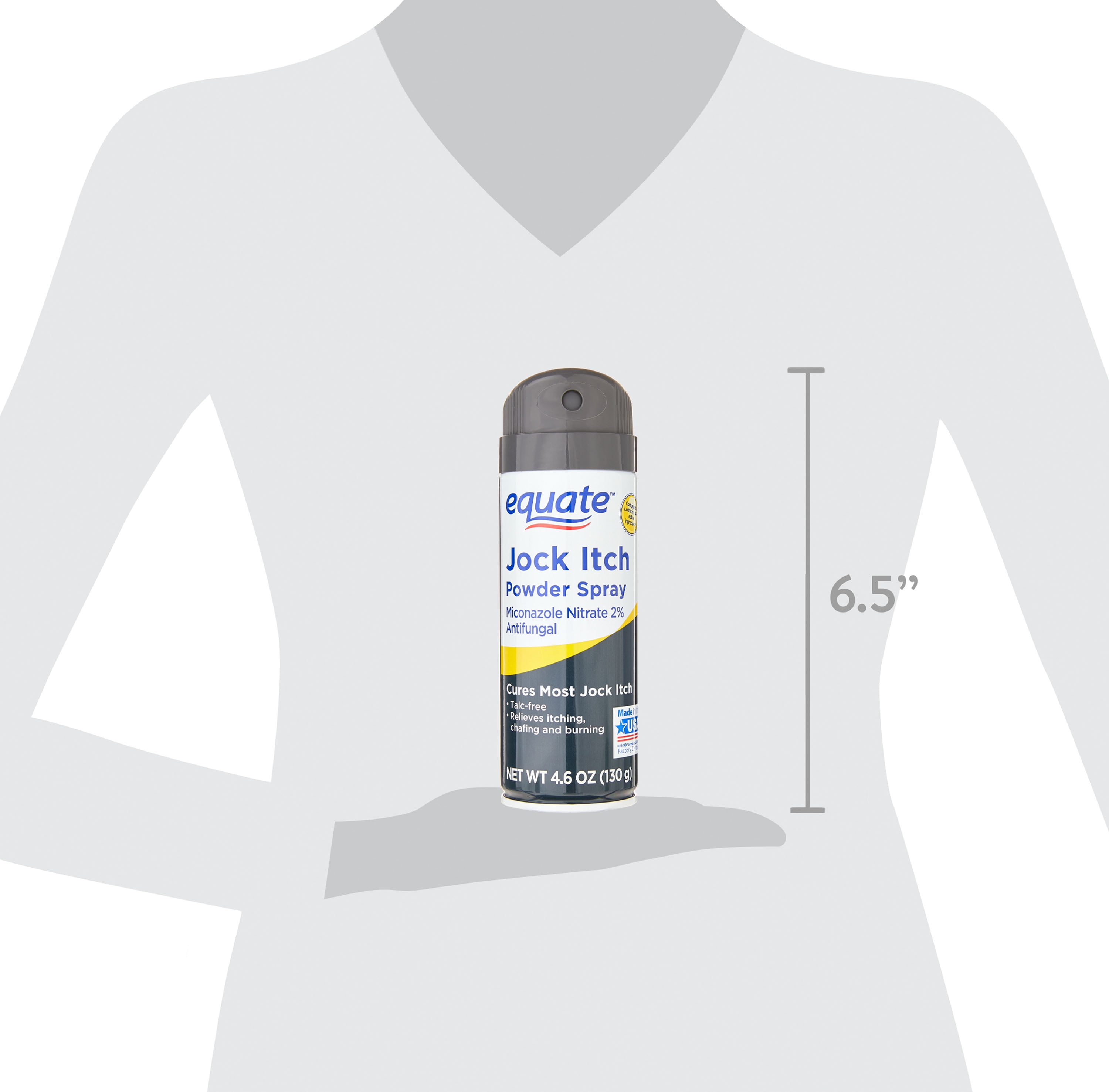 Equate Jock Itch Relief Powder Spray Miconazole Nitrate 2% Antifungal, 4.6 oz, Compare to Lotrimin® AF Active Ingredient