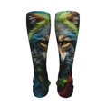 thumbnail image 6 of Kdxio Realistic Style Colorful Wolf Funny Silky Novelty Funky Long Knee High Socks Soft 3D Print Cosplay Crazy Stockings for Men Women, 6 of 8