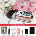 thumbnail image 2 of Ayieyill Corduroy Tote Bag for Women Girl Canvas Shoulder Cord Purse with Inner Pocket (Pink Strawberry), 2 of 6
