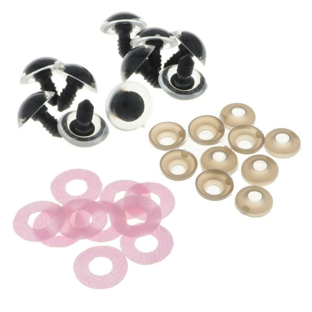 10 Piezas 16 Mm / 18 Mm / 20 Mm / 24 Mm Ojos de Seguridad de Plástico Brillante , Rosado, 18mm CUTICAT Ojos claros de seguridad