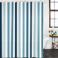 thumbnail image 3 of Teal Blue Stripe Waterproof Fabric Shower Curtain,Ombre Geometric Aqua Vertical Striped Waterproof Fabric Shower Curtain for Bathroom Curtains Bathtubs Shower Curtains with 12 Hooks Standard 60x72, 3 of 8